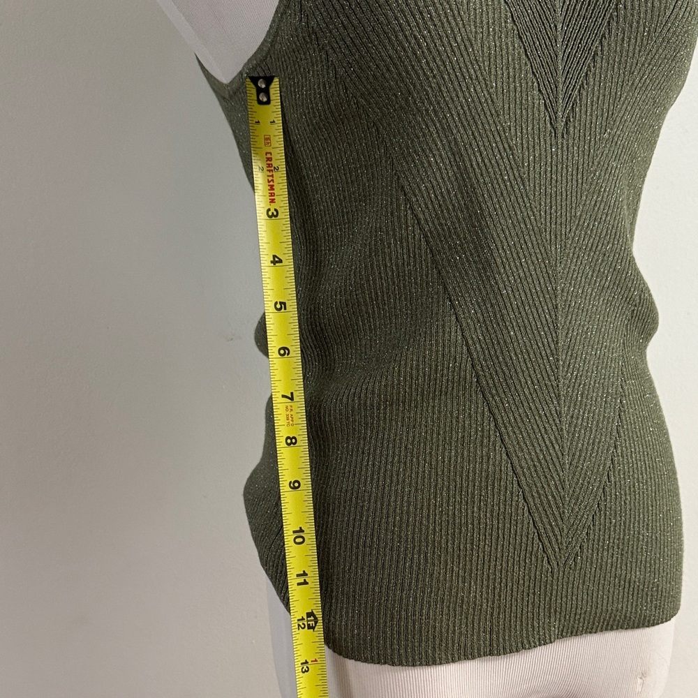 INC International Concepts Metallic Olive Sleeveless Top - Picture 5 of 5